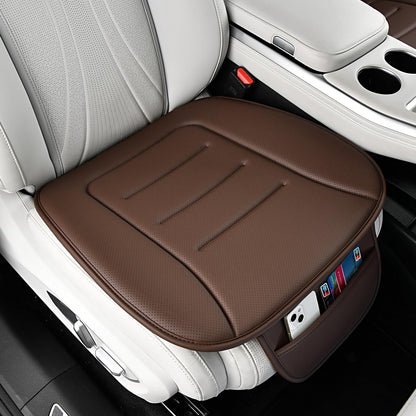 KAYI Car Seat Cushion, Comfort Memory Foam Car Cushions for Driving, Breathable Leather Surface with Anti Slip Rubber Bottom, Seat Cushion for Car and Office Chair