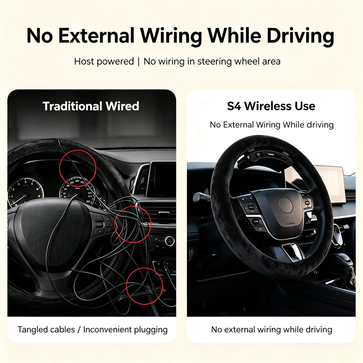 Heated Steering Wheel Cover, Rechargeable Cordless Car Warmer