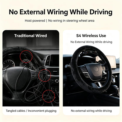 Heated Steering Wheel Cover, Rechargeable Cordless Car Warmer
