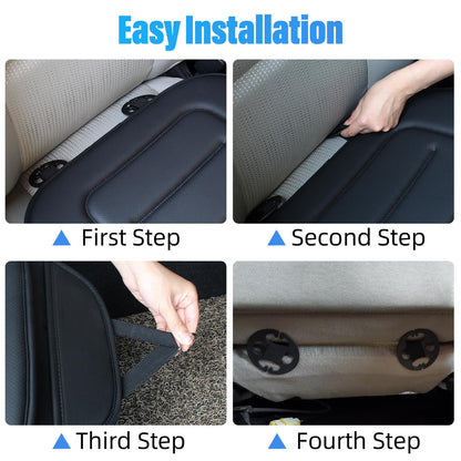 KAYI Car Seat Cushion, Comfort Memory Foam Car Cushions for Driving, Breathable Leather Surface with Anti Slip Rubber Bottom, Seat Cushion for Car and Office Chair