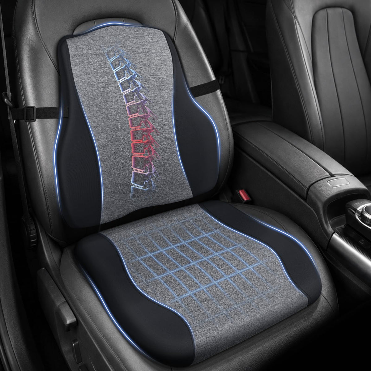 Car Seat Cushion with Lumbar Support 2 Piece Set