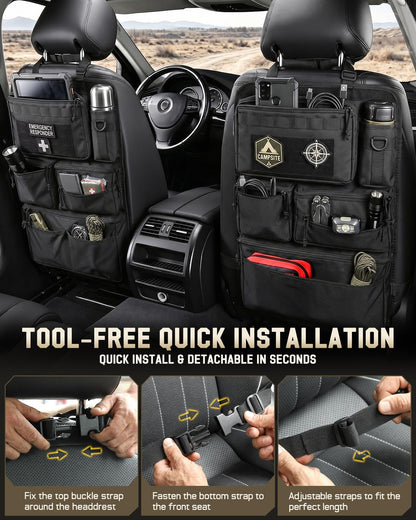 Pitozer All in One Car Seat Back Organizer Fit Most Cars SUV Trucks Jeeps