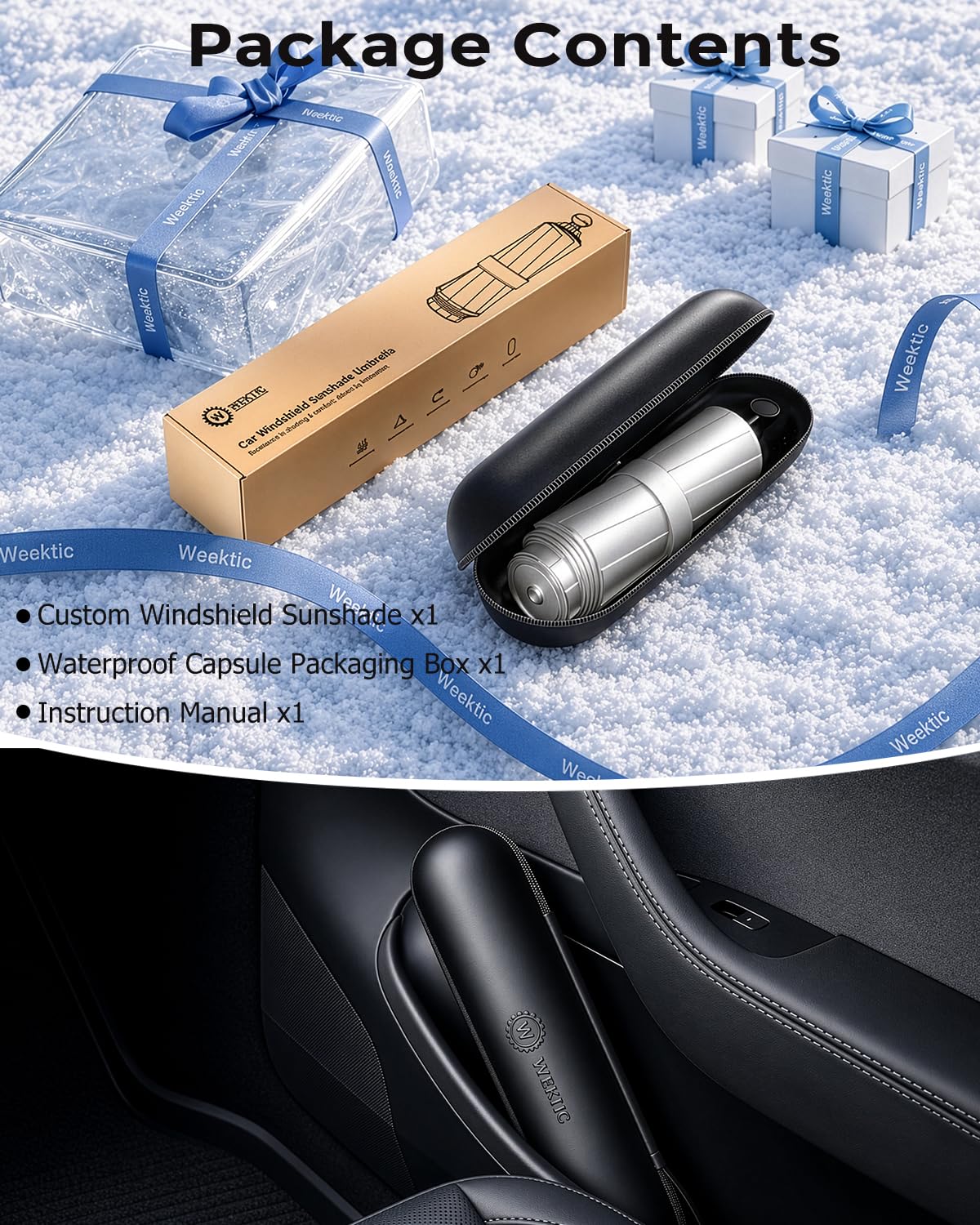 [2026 Upgraded] Weektic Custom Windshield Sun Shade Umbrella Ft