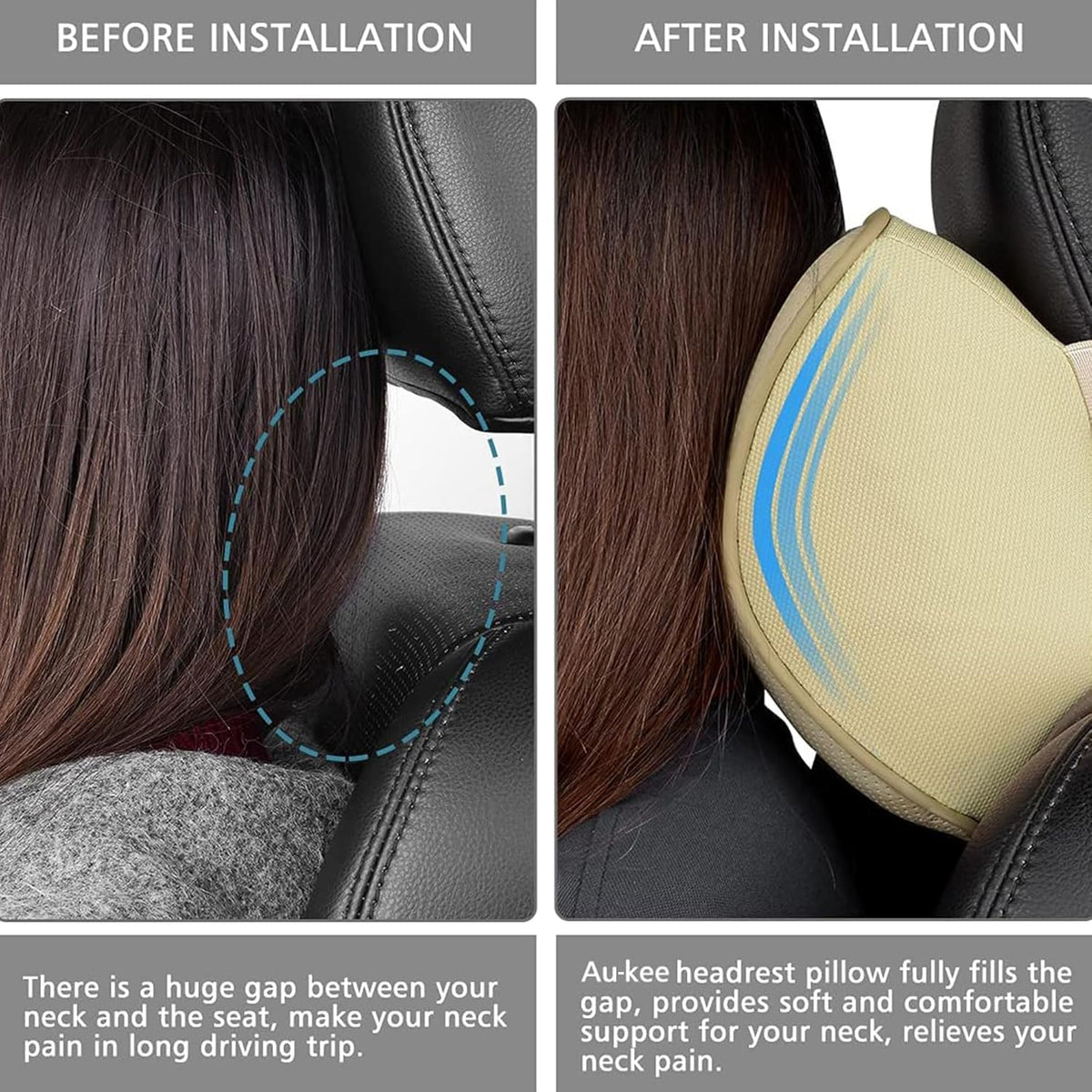 Aukee Memory Foam Car Neck Pillow