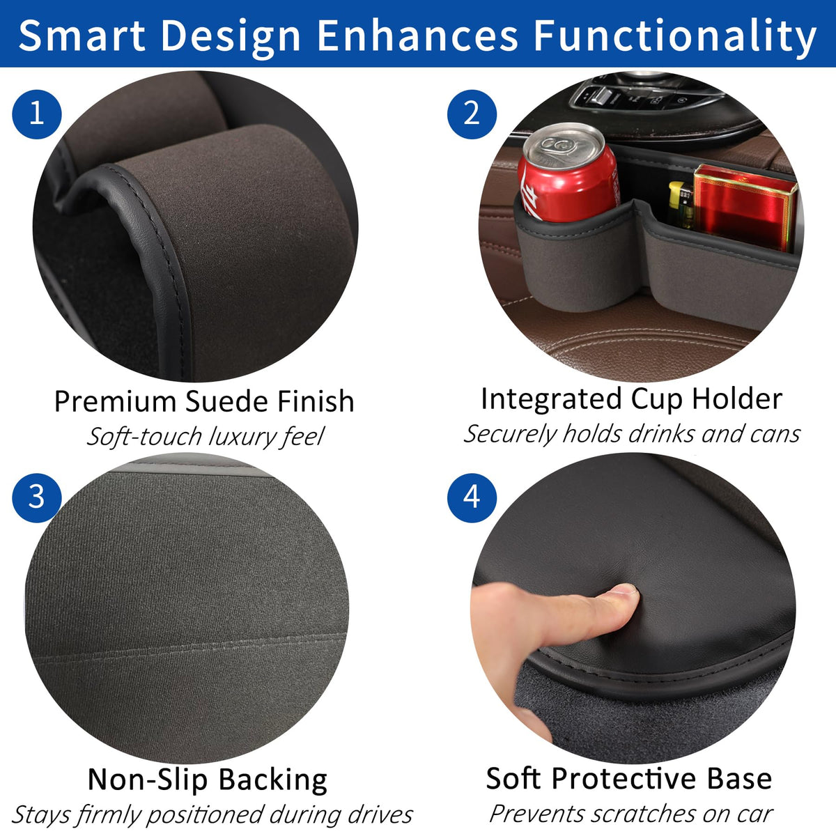 Car Seat Gap Filler Organizer with Cup Holder