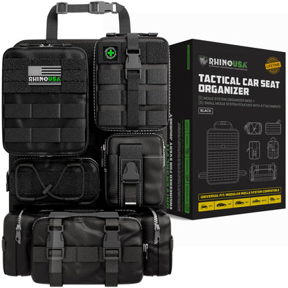 Rhino USA Tactical Car Seat Organizer - Military-Grade Molle Storage