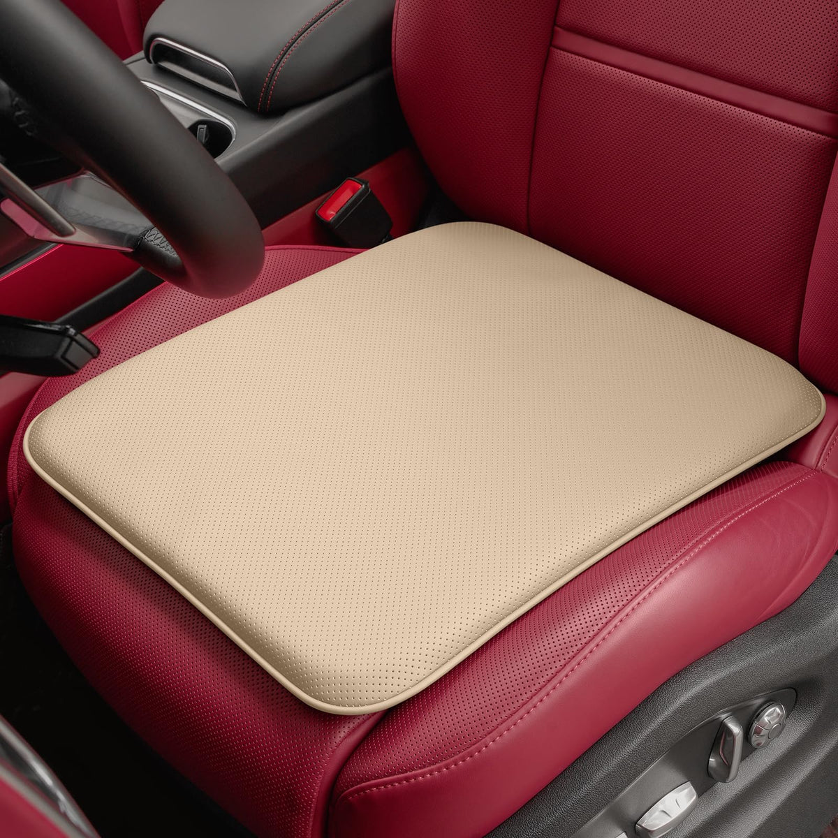zenzenlife Car Seat Cushion – Breathable Nappa-Style Microfiber Leather & Premium Memory Foam, Non-Slip Seat Pad for Car/SUV/Truck/Office Chair,Lower Back & Hip Support