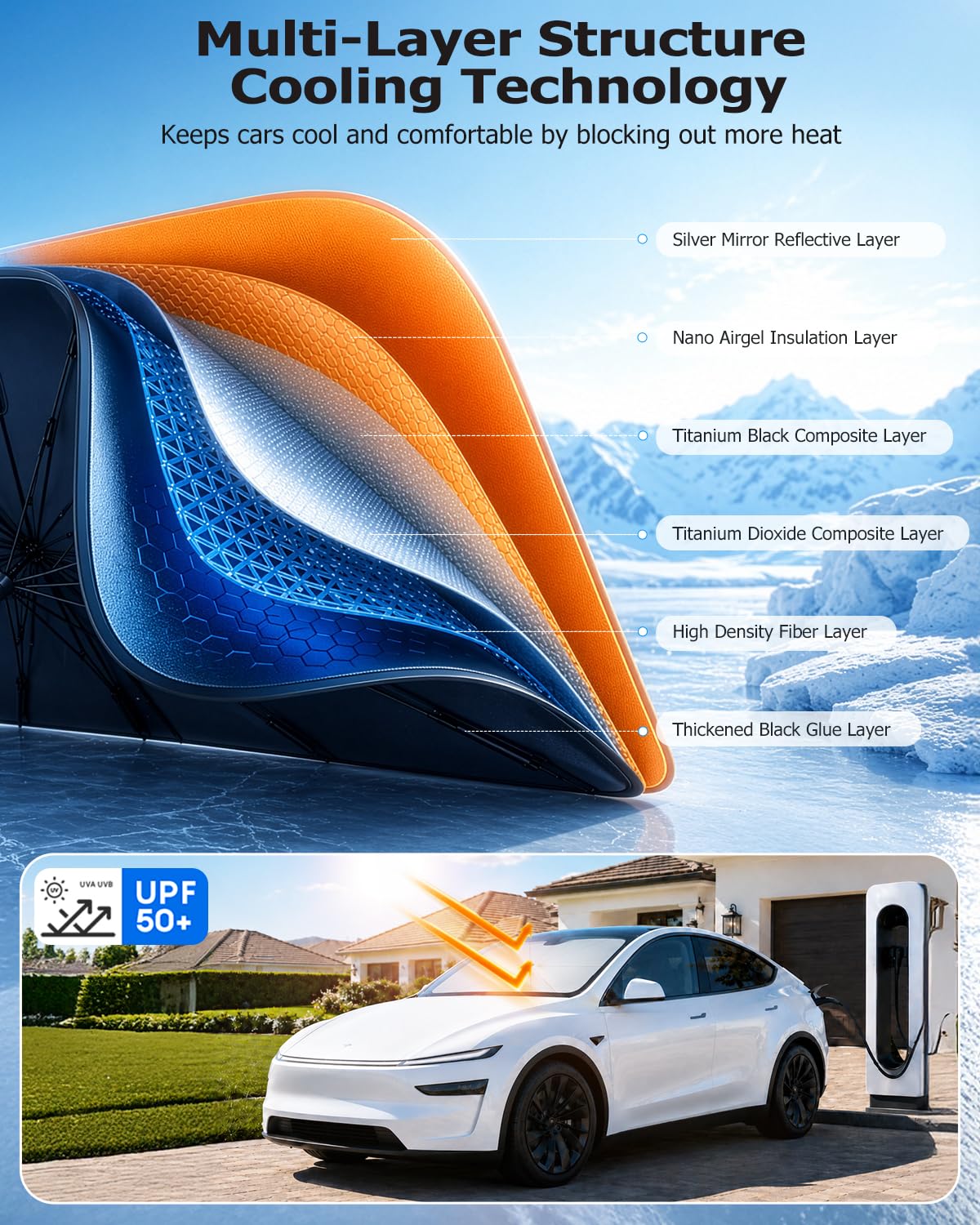 [2026 Upgraded] Weektic Custom Windshield Sun Shade Umbrella Ft