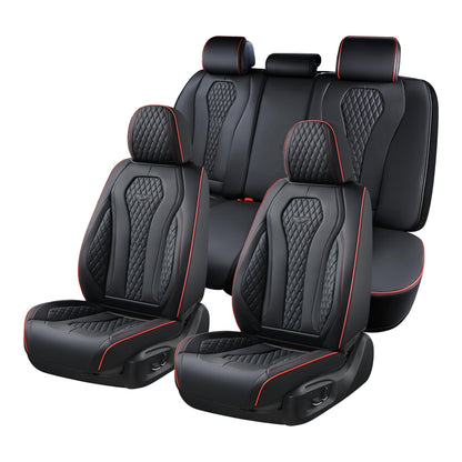Coverado Seat Covers, Car Seat Covers Full Set, Leather Car Seat Cover, Car Seat Covers Front Seats Back Seat Cover Seat Protector Universal Fit Most Cars