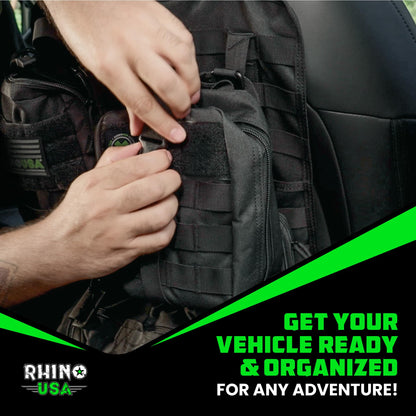 Rhino USA Tactical Car Seat Organizer - Military-Grade Molle Storage