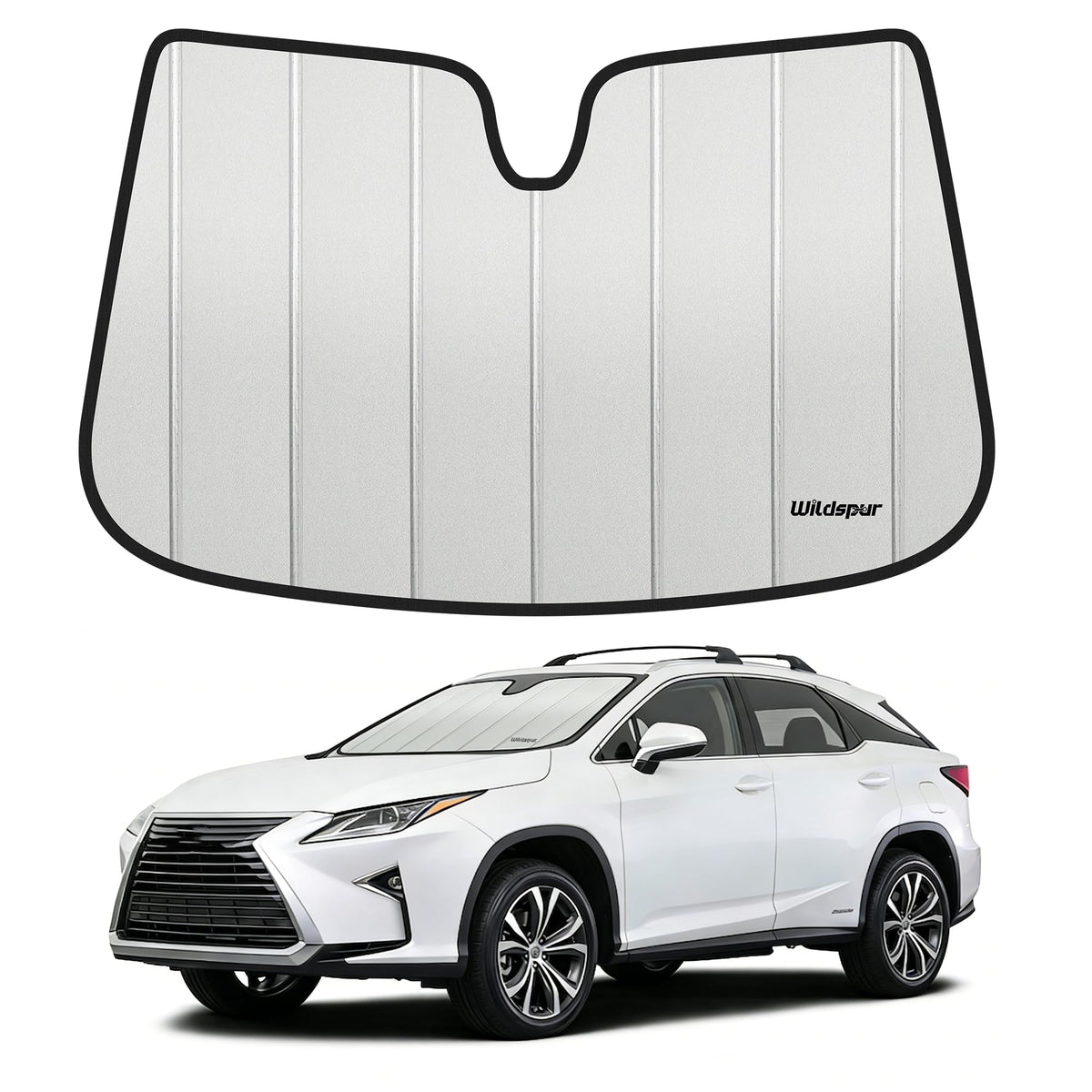 Windshield Sun Shade for Lexus RX - Triple Laminate Front Window Sunshade - Accordion Folding Design with Storage Bag