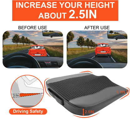Lofty Aim Car Seat Cushion, Comfort Memory Foam Car Cushions for Driving - Sciatica & Lower Back Pain Relief, Seat Cushion for Car Seat Driver, Office Chair, Wheelchair