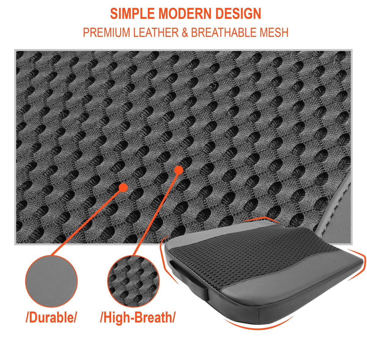 Lofty Aim Car Seat Cushion, Comfort Memory Foam Car Cushions for Driving - Sciatica & Lower Back Pain Relief, Seat Cushion for Car Seat Driver, Office Chair, Wheelchair