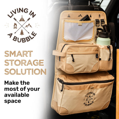 Living in a Bubble Premium Seat Back Organizer Storage for Campervans and Cars